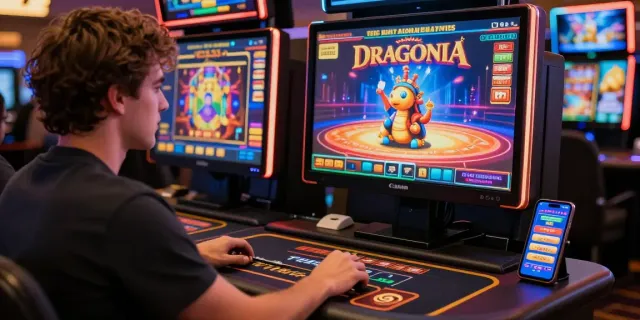Le joueur sur Dragonia Casino en ligne, machines à sous et jeux en direct, ambiance moderne et immersive.
